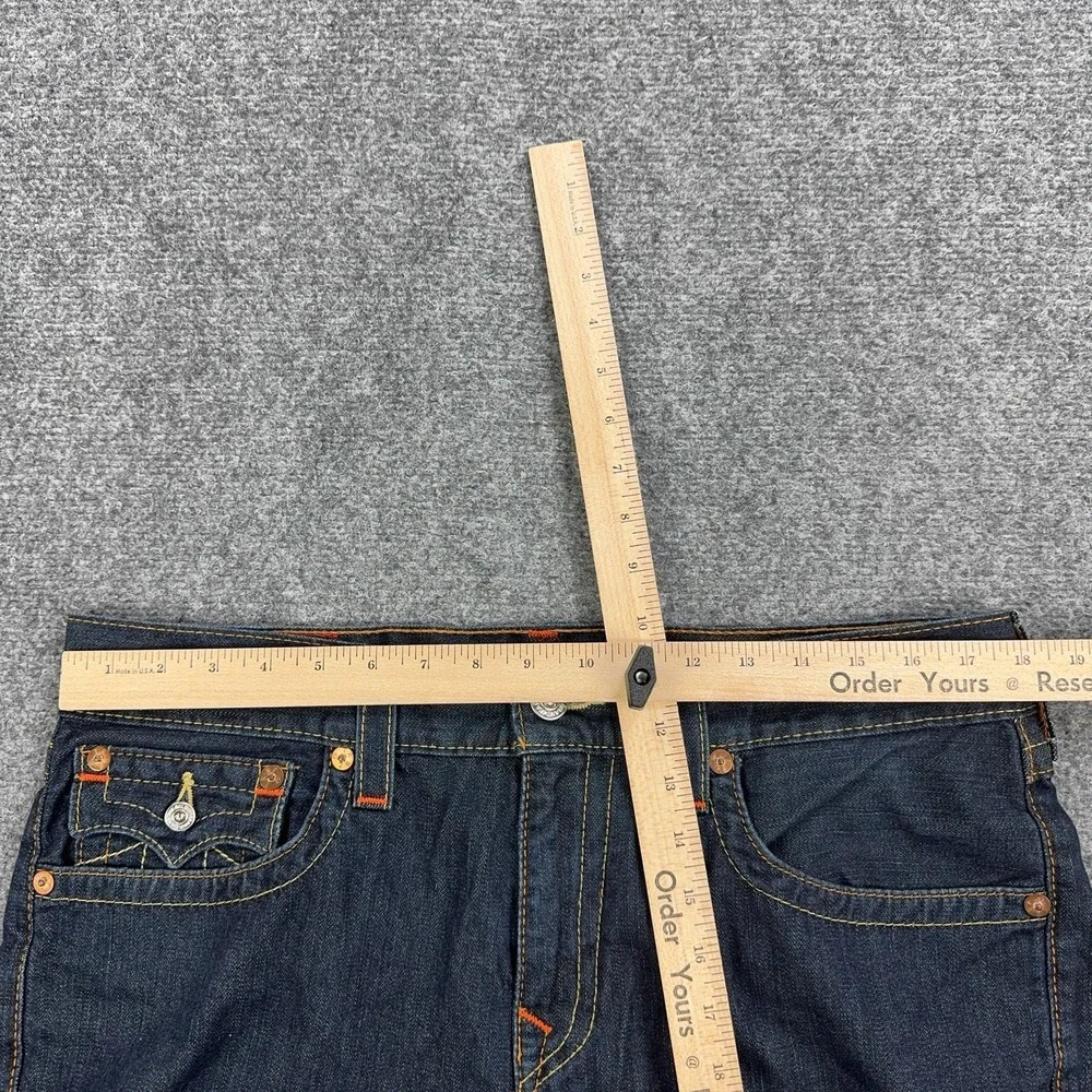 True Religion Section Skinny Flap SN Jeans Mens 34x34 Blue Rinse Denim Pants